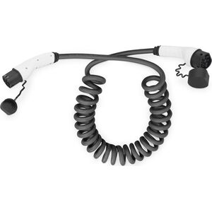 Kabel do ładowania samochodów Digitus Typ2-Typ2, 1-fazowy 230V, 32A, 7,4kW, 7,5m spiralny (DK-1P32-S-075)