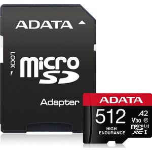Karta ADATA High Endurance MicroSDXC 512 GB Class 10 UHS-I/U3 A2 V30 (AUSDX512GUI3V30SHA2-RA1)