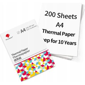 Phomemo Papier Termiczny Kartki Biały A4 210mm 200 szt. do Phomemo M832 M833 M08F / Q22-DZF2-RMSG10-A4