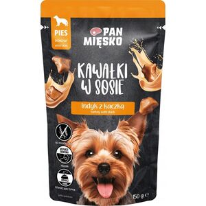 Pan Mięsko PAN MIĘSKO Kawałki w sosie Indyk z kaczką (dorosły) - Karma mokra dla psa - 150g
