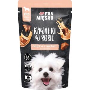 Pan Mięsko PAN MIĘSKO Kawałki w sosie Cielęcina z królikiem (dorosły) - Karma mokra dla psa - 150g