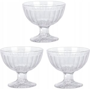 Excellent Houseware Pucharek do lodów deserów STRIPE, 3 sztuki x 200 ml