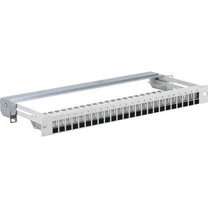 NetRack Patch panel keystone 19" Netrack 24-porty, FTP, wysuwany, szary