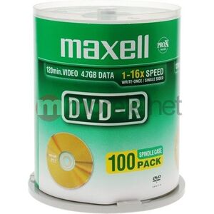 Maxell DVD-R 4.7 GB 16x 100 sztuk (275611.30.TW) 435108 4902580502997