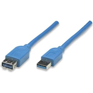 Kabel USB Manhattan USB-A - USB-A 2 m Niebieski (322379) 641547 766623322379