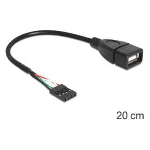 Delock USB zew. - USB wew., 0.2m, Czarny (83291) 644281 4043619832910