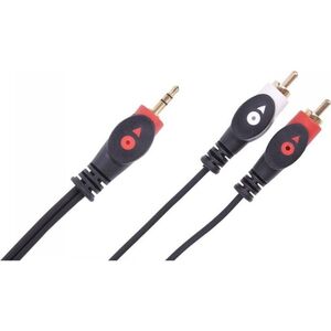 Kabel Libox Jack 3.5mm - RCA (Cinch) x2 5m czarny (LB0024) 702878 5901811400582