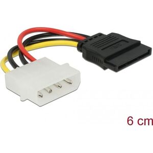 Delock Molex - SATA, 0.06m, Wielokolorowy (60112) 859930 4043619601127
