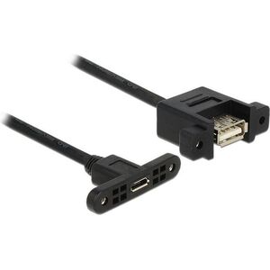 Kabel USB Delock USB-A - microUSB 0.25 m Czarny (85109) 865596 4043619851096