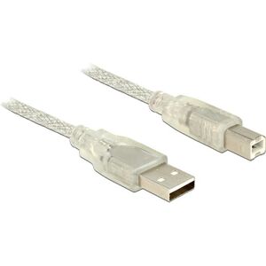 Kabel USB Delock USB-A - USB-B 5 m Przezroczysty (83896) 891730 4043619838967