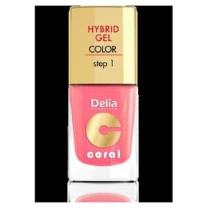 Delia Cosmetics Coral Hybrid Gel Emalia do paznokci nr 16 ciepły średni róż 11ml 887435 5901350458129