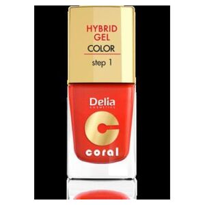 Delia Cosmetics Coral Hybrid Gel Emalia do paznokci nr 14 pomarańczowa czerwień 11ml 887433 5901350458105