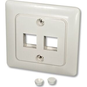 Lindy Wandanschlussdose f.2 Keystone Wand DE mit Abdeckung 80x80 - 60544 1190593 4002888605441