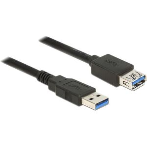 Kabel USB Delock USB-A - USB-A 1 m Czarny (85054) 1196744 4043619850549