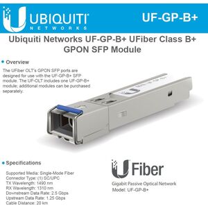 Moduł SFP Ubiquiti Moduł Fiber GPON B+ UF-GP-B+ 1456862 817882020305