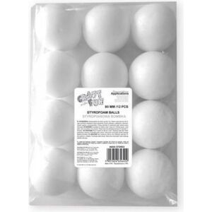 Craft with Fun Bombka styropianowa 80mm, 12 elementów 1514148 5907604656402