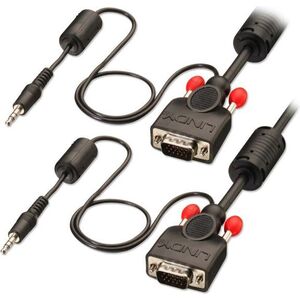 Kabel Lindy D-Sub (VGA) x2 - Jack 3.5mm x2 2m czarny (37299) 1516747 4002888372992