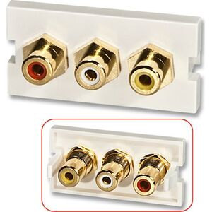 Lindy LINDY 3xRCA F/F AV Module Premium SnapIn modue for wall boxes - 60533 1516755 4002888605335