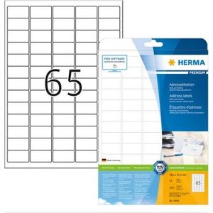 Herma Etykiety adresowe A4, 38,1 x 21,2 mm, białe, trwałe przyleganie. - 4504 1636983 4250440213911