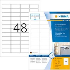 Herma Odporne na warunki atmosferyczne etykiety foliowe A4, 45,7 x 21,2 mm, białe, wyjątkowo silna przyczepność, rozciągliwe - 9536 1637026 4008705095365