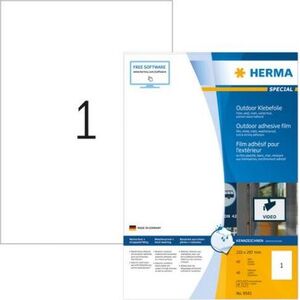 Herma Odporne na warunki atmosferyczne etykiety foliowe A4, 210 x 297 mm, białe, wyjątkowo silna przyczepność, rozciągliwe - 9543 1637038 4008705095433