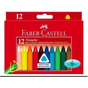 Faber-Castell Kredki Ĺšwiecowe TrĂłjkÄ…tne 12 KolorĂłw 1723570 4005401200109
