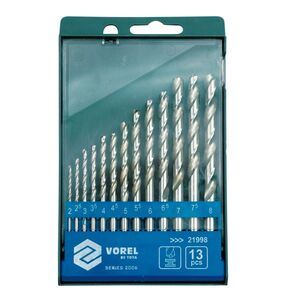 Wiertło Vorel do metalu HSS walcowe 2 7 4,5 4 5,5 5 3 2,5 3,5 6 6,5 7,5 8mm zestaw (21998) 3016932 5906083219986