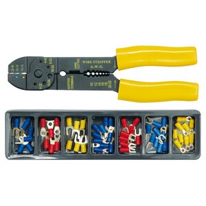 Vorel Szczypce do zaciskania konektorów 210mm z konektorami kaseta 100 części 45050 3017597 5906083450501