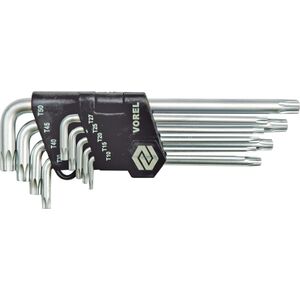 Vorel Zestaw kluczy trzpieniowych torx typ L T10-T50 z otworem 9szt. (56478) 3017914 5906083564789