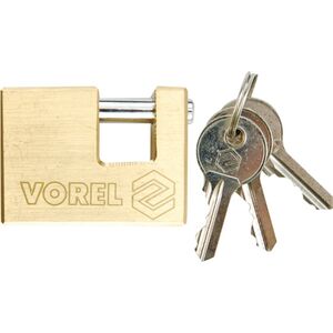 Vorel Kłódka trzpieniowa mosiężna 90mm 3 klucze 77213 3018710 5906083772139