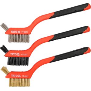Yato Szczotki druciane 3-rzędowe stal nierdzewna-mosiądz-nylon 180mm 3szt. (YT-6351) 3036656 5906083963513