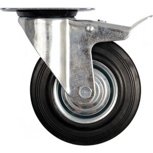Vorel Kółko skrętne z czarną gumą i hamulcem 125mm 87323 3056696 5906083873232