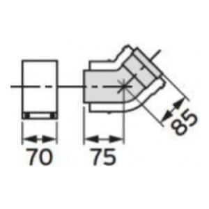 Vaillant Kolano koncentryczne DN80/125 45° 2szt. 303211 3069078 4024074343456