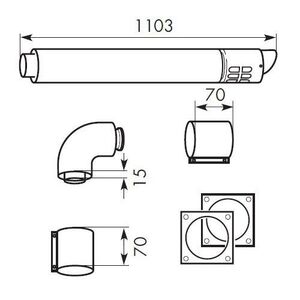 Vaillant Poziome wyprowadzenie spalin DN80/125 - 303209 3074497 4024074343432
