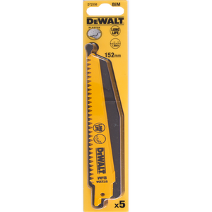 Dewalt Brzeszczoty do pilarek szablowych BIM 152mm podz. 1,8mm 5szt. DT2356 3098189 5035048033364