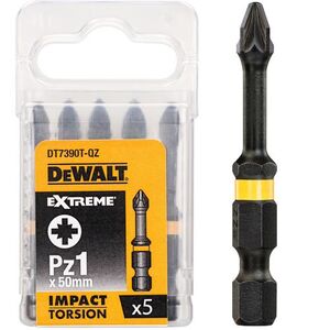 Dewalt Udarowe końcówki wkrętarskie Torsion PZ1x50mm 5szt. (DT7390T) 3096154 5035048089330