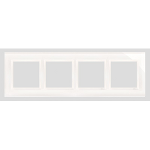 Kontakt-Simon Ramka poczwórna szkło biała perła - DRN4/70 3108143 5902787559991