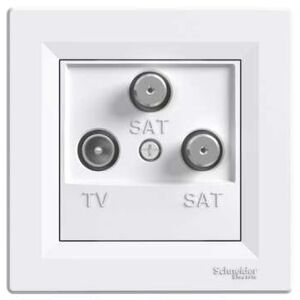 Schneider Electric Gniazdo antenowe TV-SAT-SAT końcowe 1dB białe- EPH3600121 3107342 3606480526770