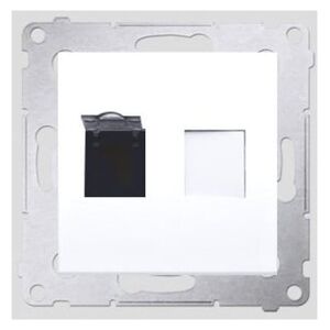 Kontakt-Simon Gniazdo komputerowe SIMON54 pojedyncze RJ45 kat.6 z przesłoną białe - D61.01/11 3107875 5902787824570