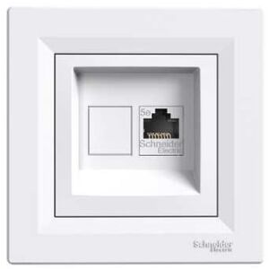 Schneider Electric Gniazdo komputerowe ASFORA pojedyncze RJ45 kat.5e białe - EPH4300121 3107313 3606480526930