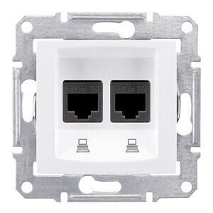 Schneider Electric Gniazdo komputerowe SEDNA podwójne RJ45 kat.5e UTP białe - SDN4400121 3107303 8690495035711