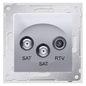 Kontakt-Simon Gniazdo antenowe SIMON54 SAT/SAT/RTV końcowe srebrny - DASK2.01/43 3107915 5902787825423