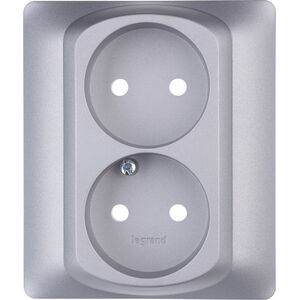 Legrand Plakietka gniazda wtyczkowego podwójnego Sistena Life srebrna - 771332 3111459 3245067713327