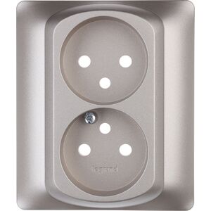 Legrand Plakietka gniazda wtyczkowego podwójnego Sistena Life tytanowy - 771435 3111472 3245067714355