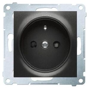 Kontakt-Simon Gniazdo pojedyncze SIMON54 z/u 16A IP20 z przesłoną torów antracyt - DGZ1CZ.01/48 3112133 5902787823801
