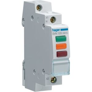 Hager Lampka modułowa 3-fazowa czerwony/zielony/pomarańczowy 230-400V AC (SVN129) 3111222 3250615725486