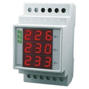 F&F Woltomierz 3-fazowy cyfrowy modułowy 100-300V AC dokładność 1% DMV-3 3118277 5908312591740