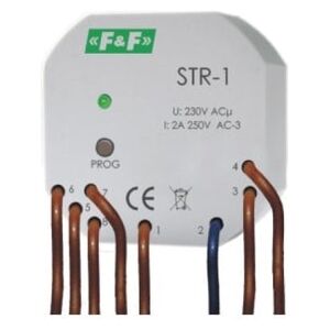 F&F Sterownik rolet dwuprzyciskowy 1,5A AC-3 230V 0-10min STR-1 3118759 5908312593300