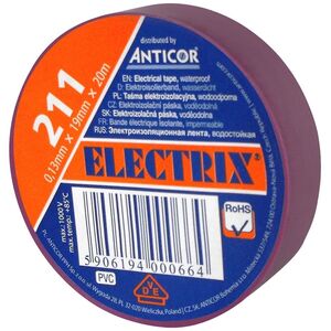 Anticor Taśma elektroizolacyjna PCW fioletowa 19mm 20m 3164579 5906194000664