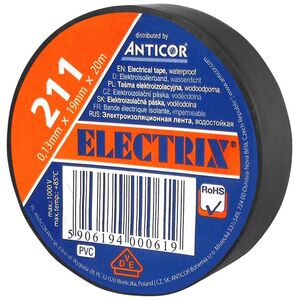 Anticor Taśma elektroizolacyjna PCW czarna 19mm 20m 3164577 5906194000619